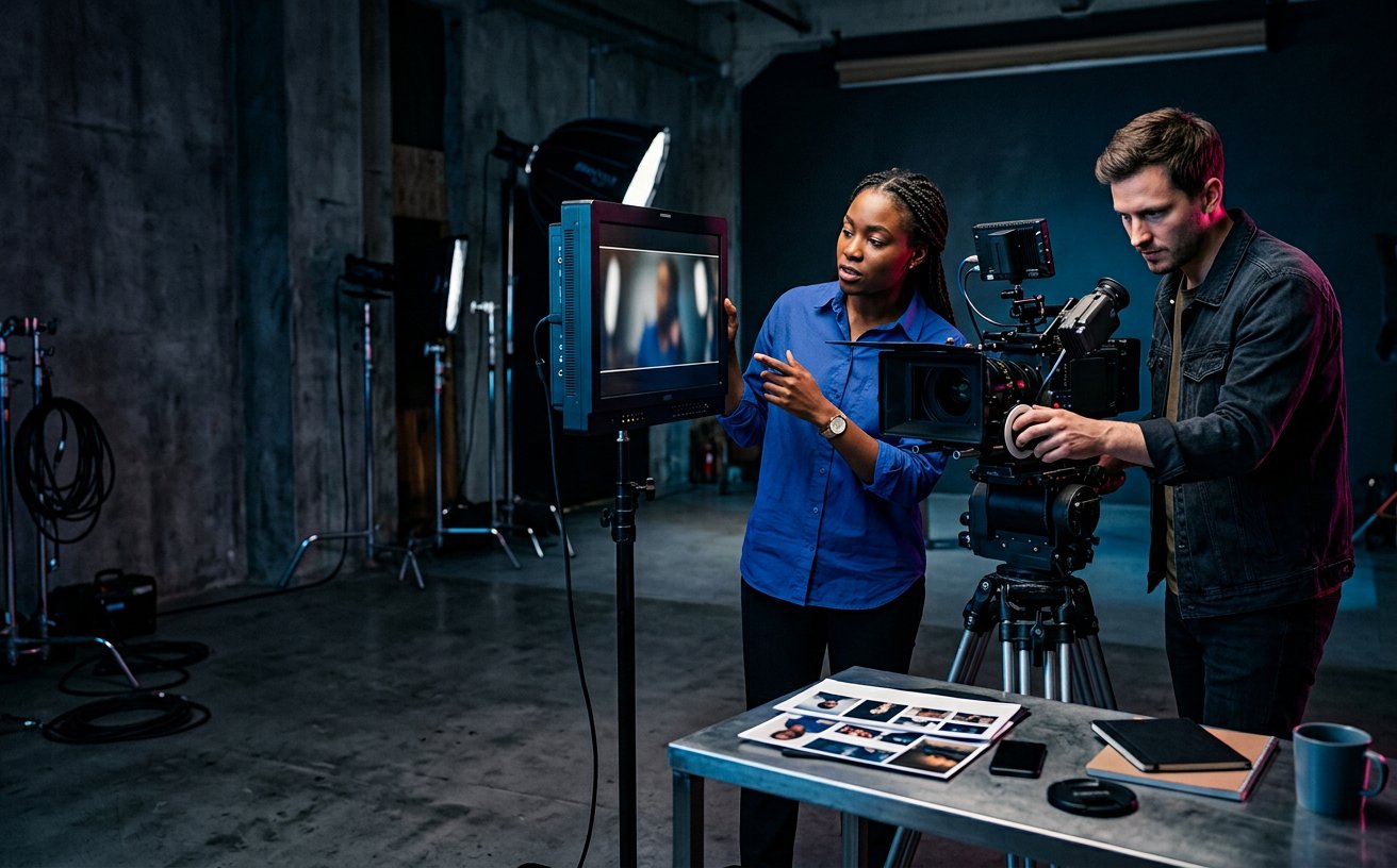 Illustrative Foto- und Videoproduktion in einem Kreativstudio